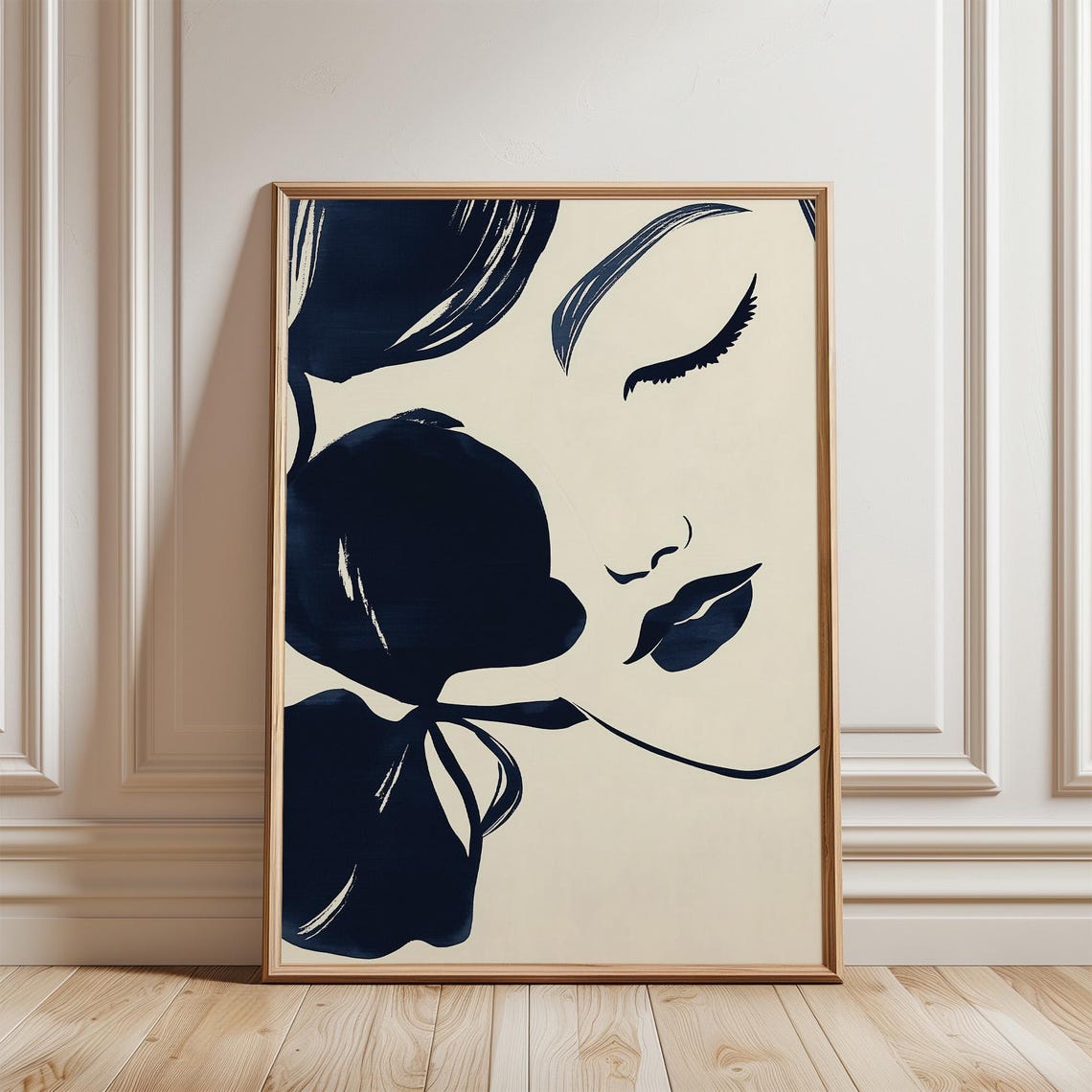 Minimalist Black and White Woman Face Line Art Portrait Poster - Image 4