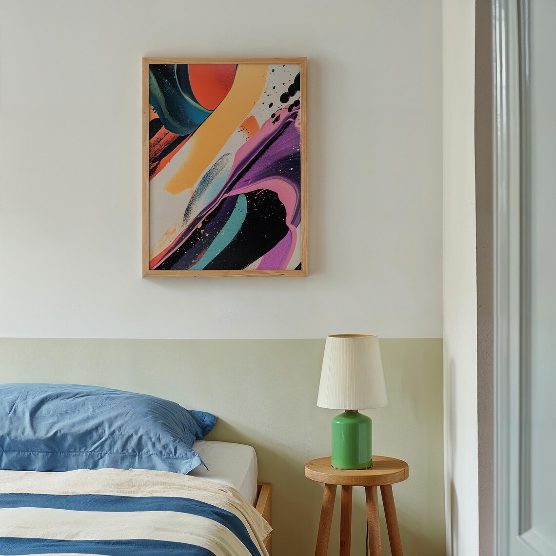 Abstract Colorful Watercolor, Modern Wall Art - Image 2