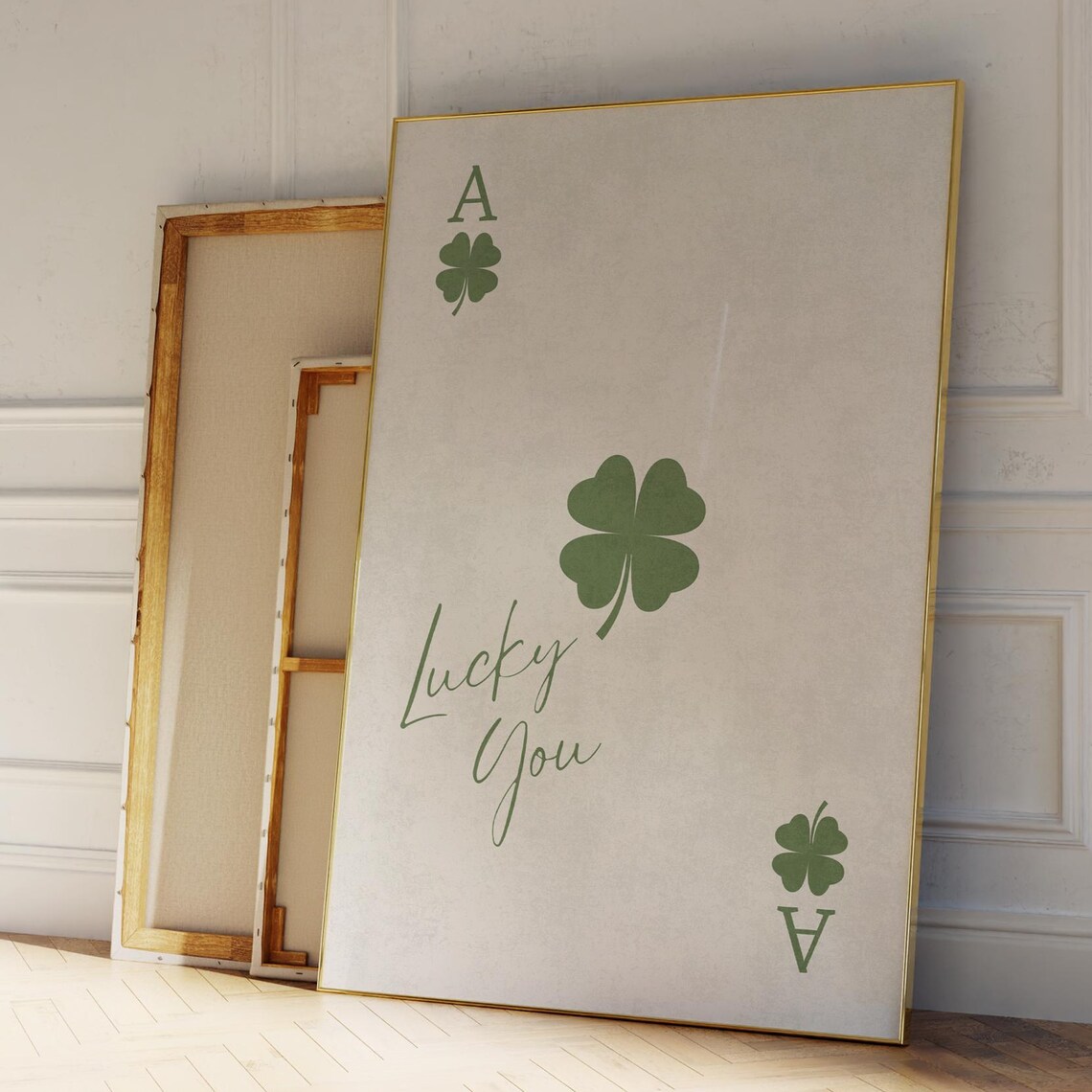 Lucky You Green Shamrock Ace of Clubs Giant Playing Card Poster