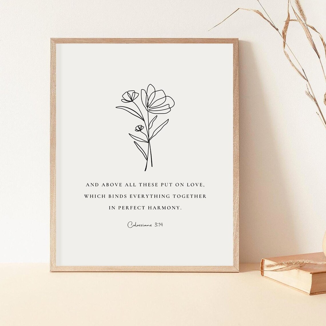 Colossians 3:14 Bible Verse Wedding Art Print - Image 2