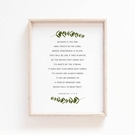 Jeremiah 177 8 Botanical Scripture Art Print
