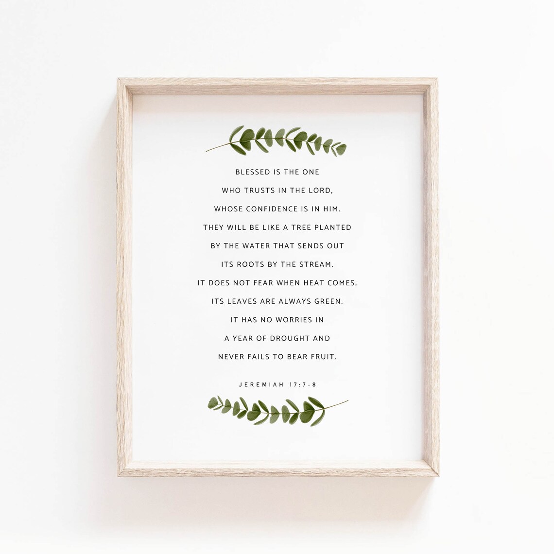 Jeremiah 177 8 Botanical Scripture Art Print
