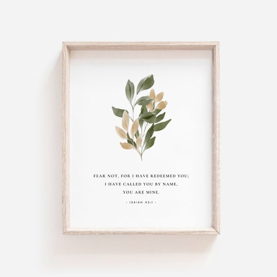 Isaiah 43:1 Scripture Art, Christian Wall Print