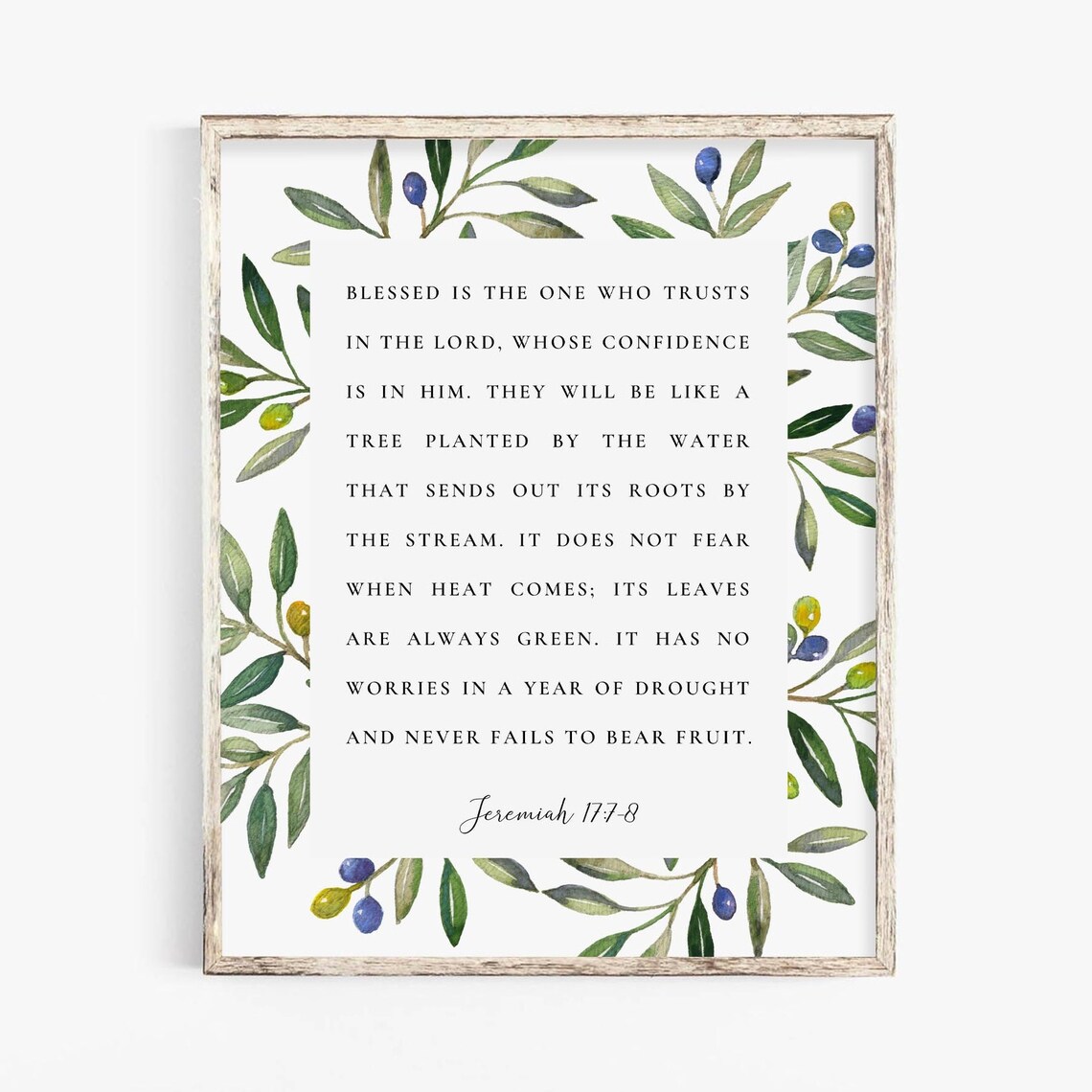 Jeremiah 17:7-8 Botanical Scripture Art Print - Image 2
