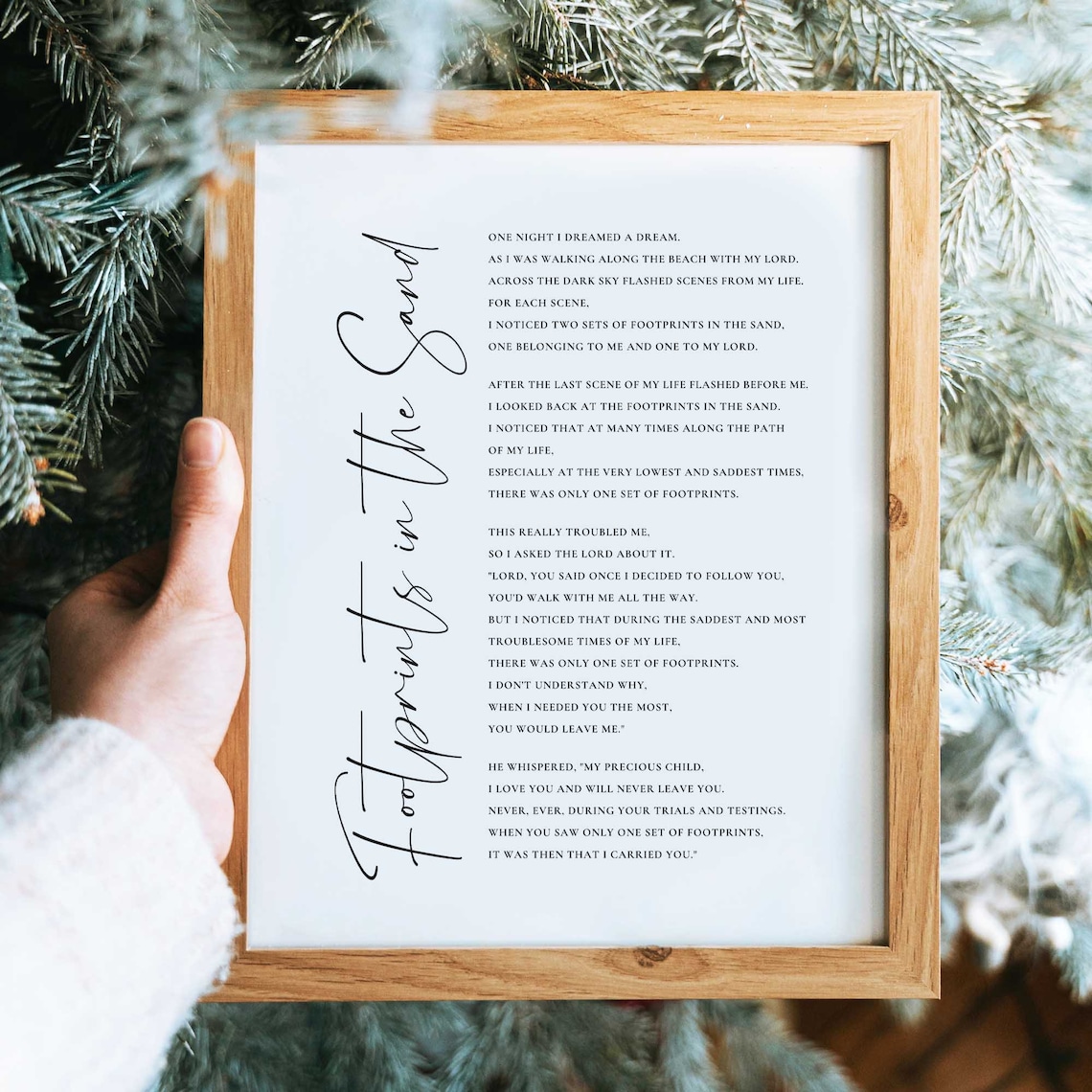 Footprints In The Sand Christian Poem Art Print - Image 2