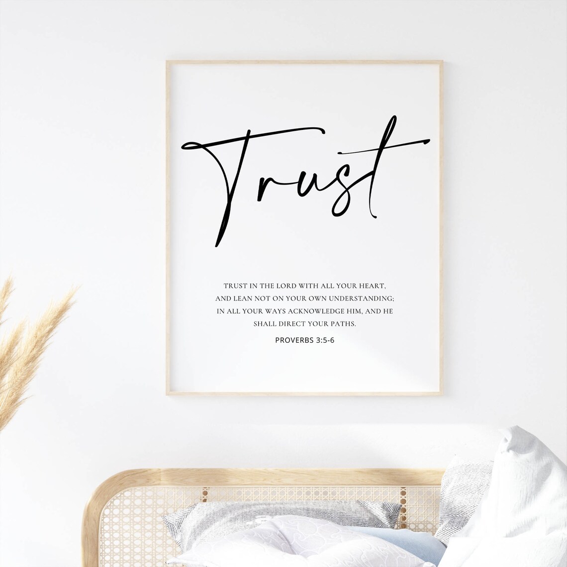 Trust In The Lord With All Your Heart Proverbs 3:5-6 Script Poster - Image 2