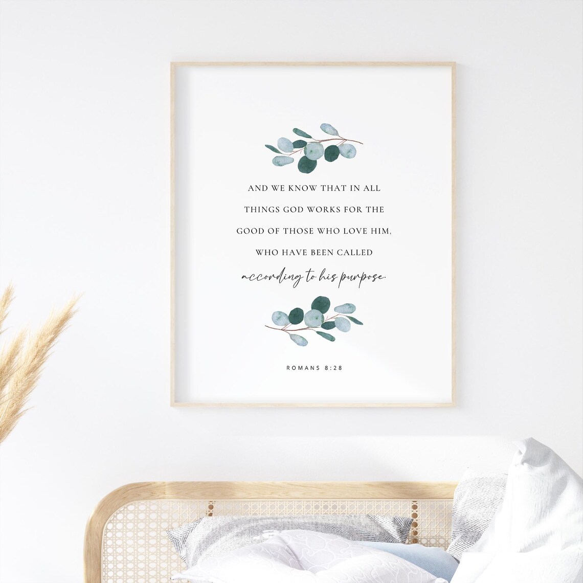 Romans 8:28 Botanical Watercolor Scripture Art Print - Image 3