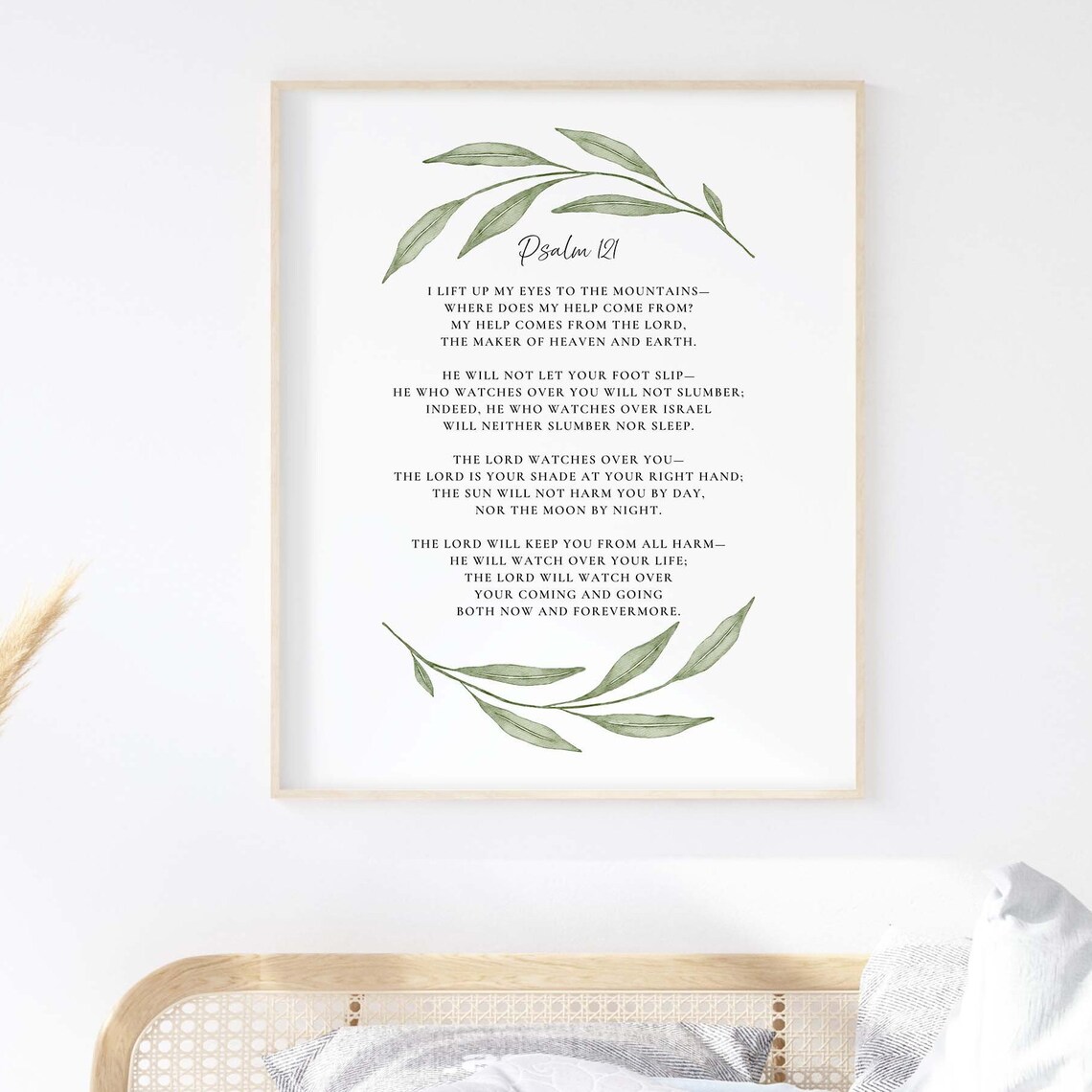Psalm 121 Bible Verse, Watercolor Botanical Scripture - Image 3