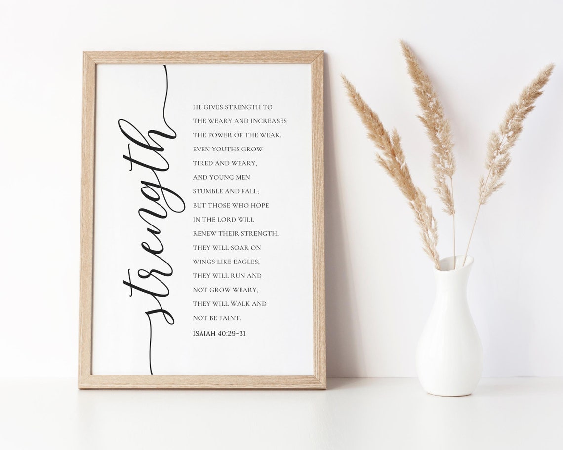 Isaiah 40:29-31 Bible Verse Poster, Minimal Scripture - Image 2