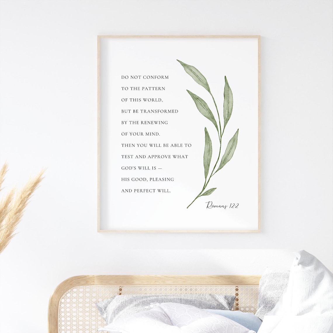 Romans 12:2 Scripture, Watercolor Botanical Art Print - Image 3