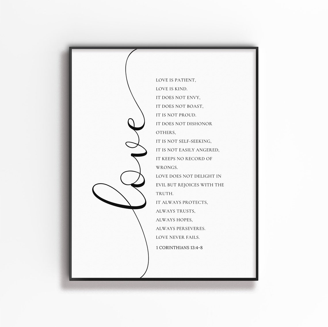 1 Corinthians 13:4-8 Love Is Patient Scripture Poster - Image 2