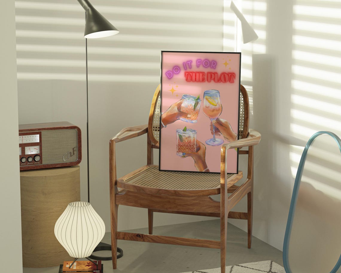 Do It For The Plot Quote, Retro Bedroom Decor - Image 4