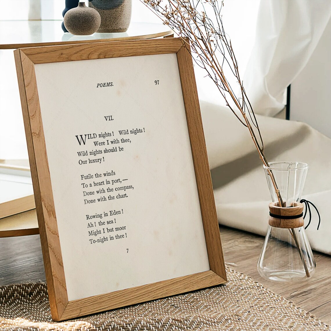 Emily Dickinson Wild Nights Poem Page Vintage Poetry Book Wall Art Print - Image 3