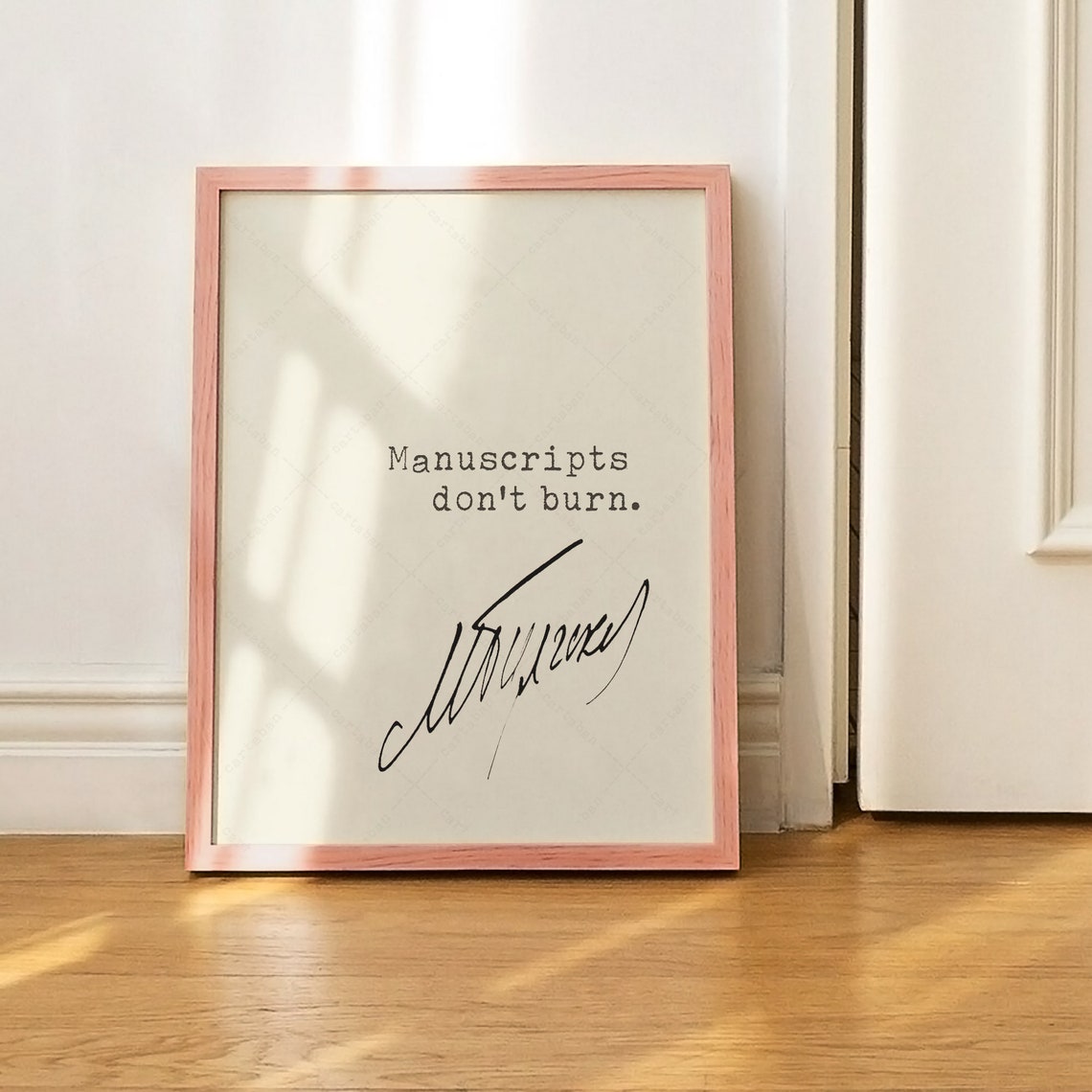 Mikhail Bulgakov Quote Manuscripts Don't Burn Literary Art Poster - Image 2