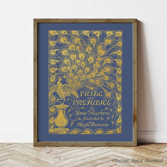 Jane Austen Pride And Prejudice Peacock Edition Book Cover Art Print
