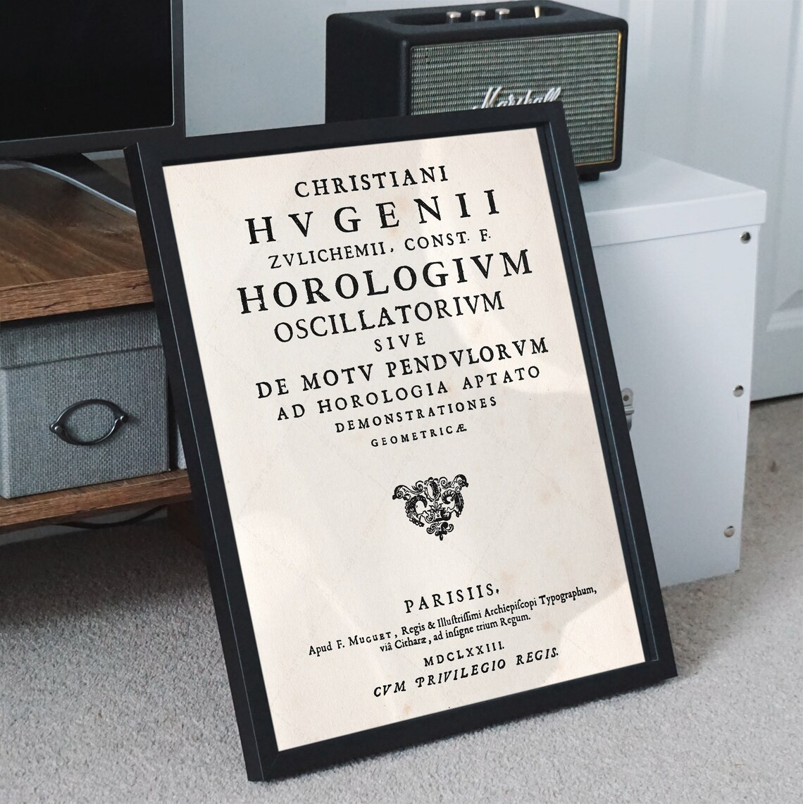 Christiaan Huygens Horologium Oscillatorium 1673 Title Page Science Poster - Image 4