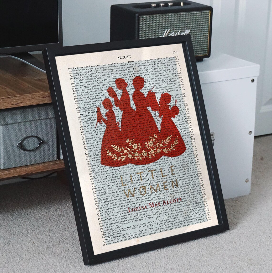 Louisa May Alcott Little Women Encyclopedia Page Book Art Wall Decor Print - Image 2