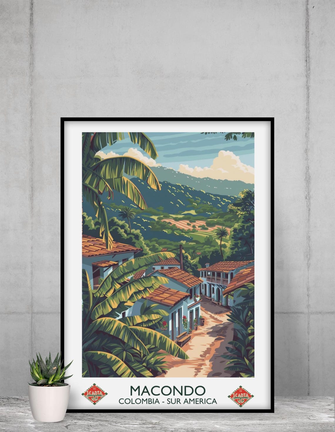 Macondo Colombia Village Jungle Valley Vintage Literary Travel Poster - Image 3