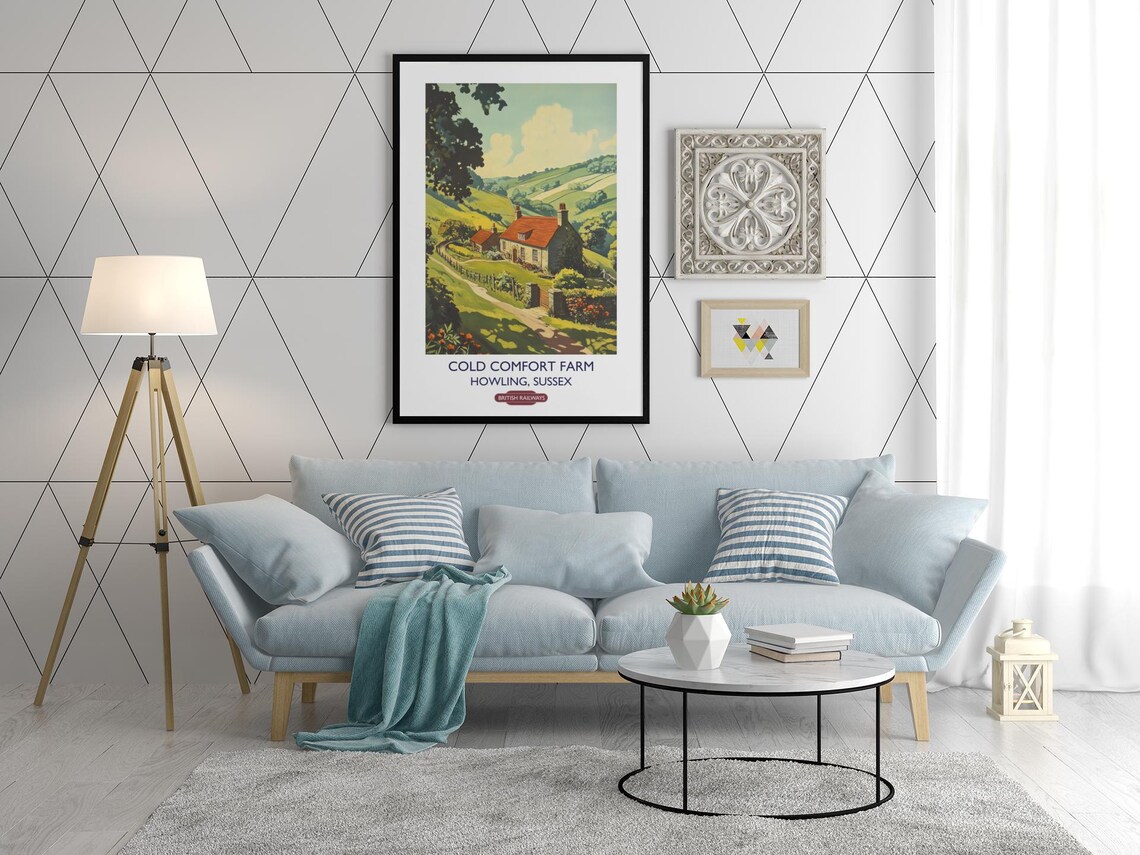 Cold Comfort Farm Howling Sussex Rolling Hills Farmhouse Vintage Poster - Image 3