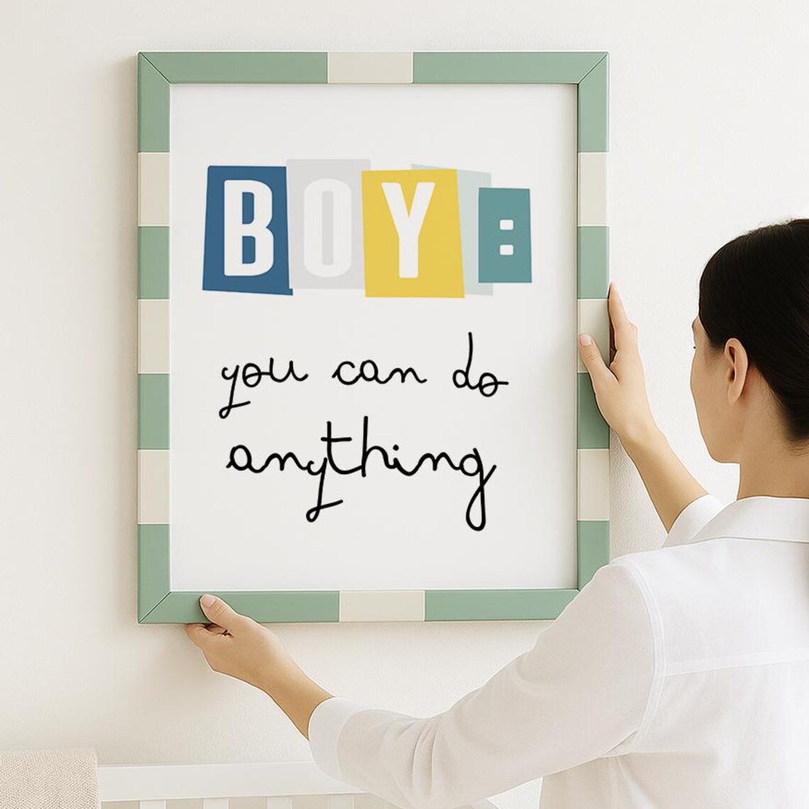 Boys Motivational Success Quote Art Print