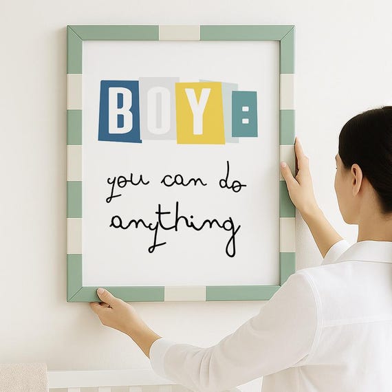 Boys Motivational Success Quote Art Print