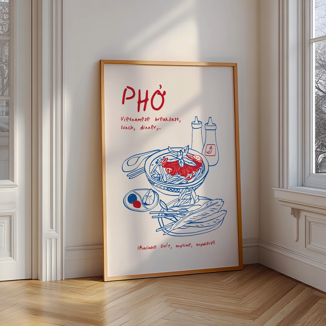 Pho Art Print Vietnamese Noodle Poster Food Print Pho Vietnam Art Vietnamese Food Asian Food Illustration Wall Art - Image 2