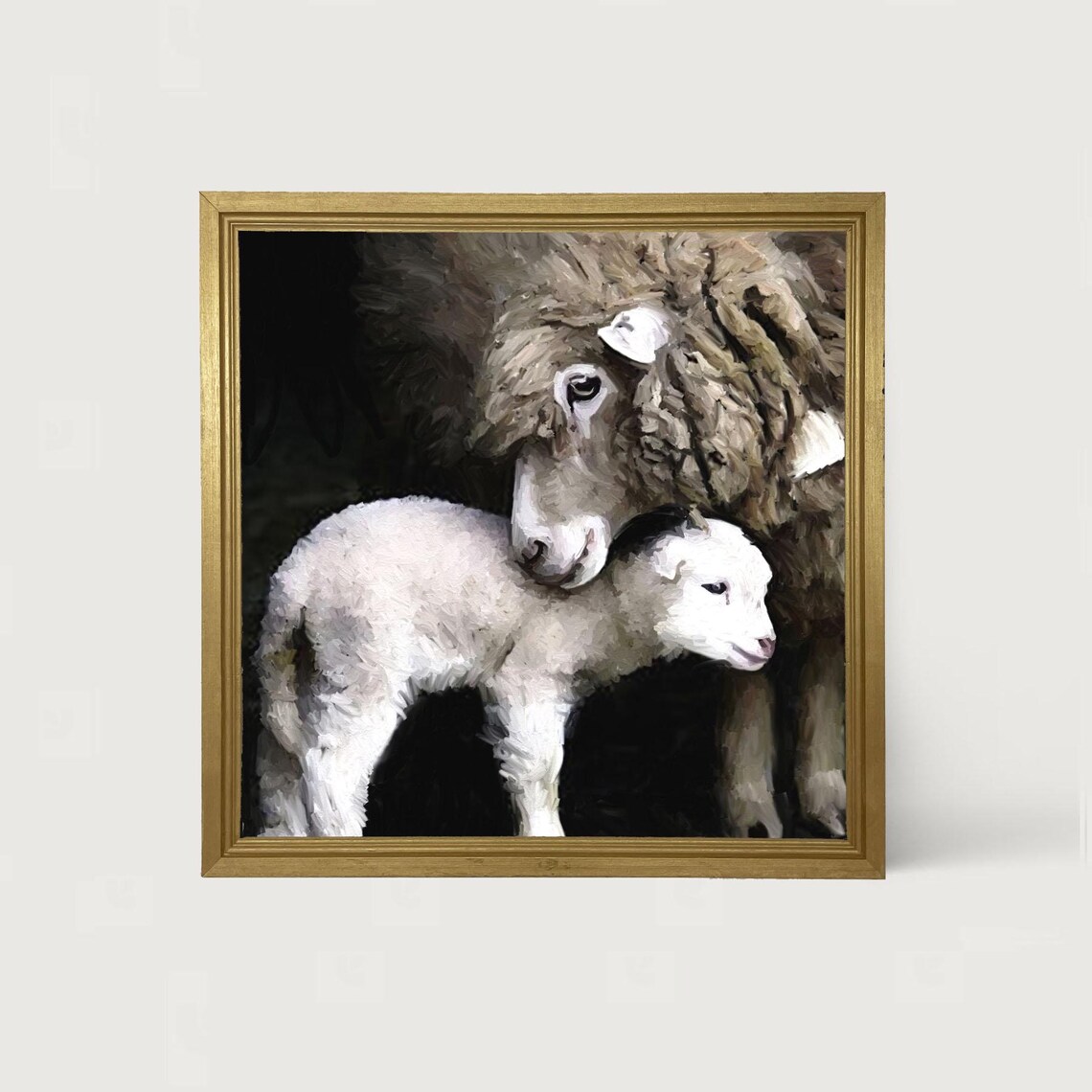 Newborn Sheep Farmhouse Nursery Wall Art Print
