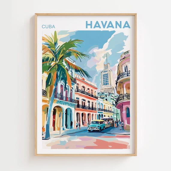 Havana Watercolor Art Print, Latin America