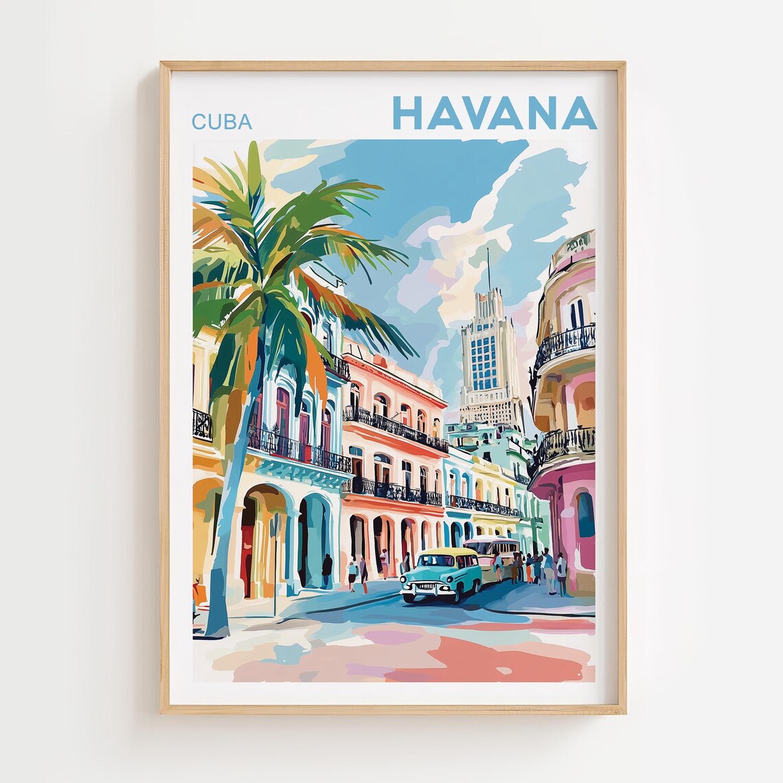 Havana Watercolor Art Print, Latin America