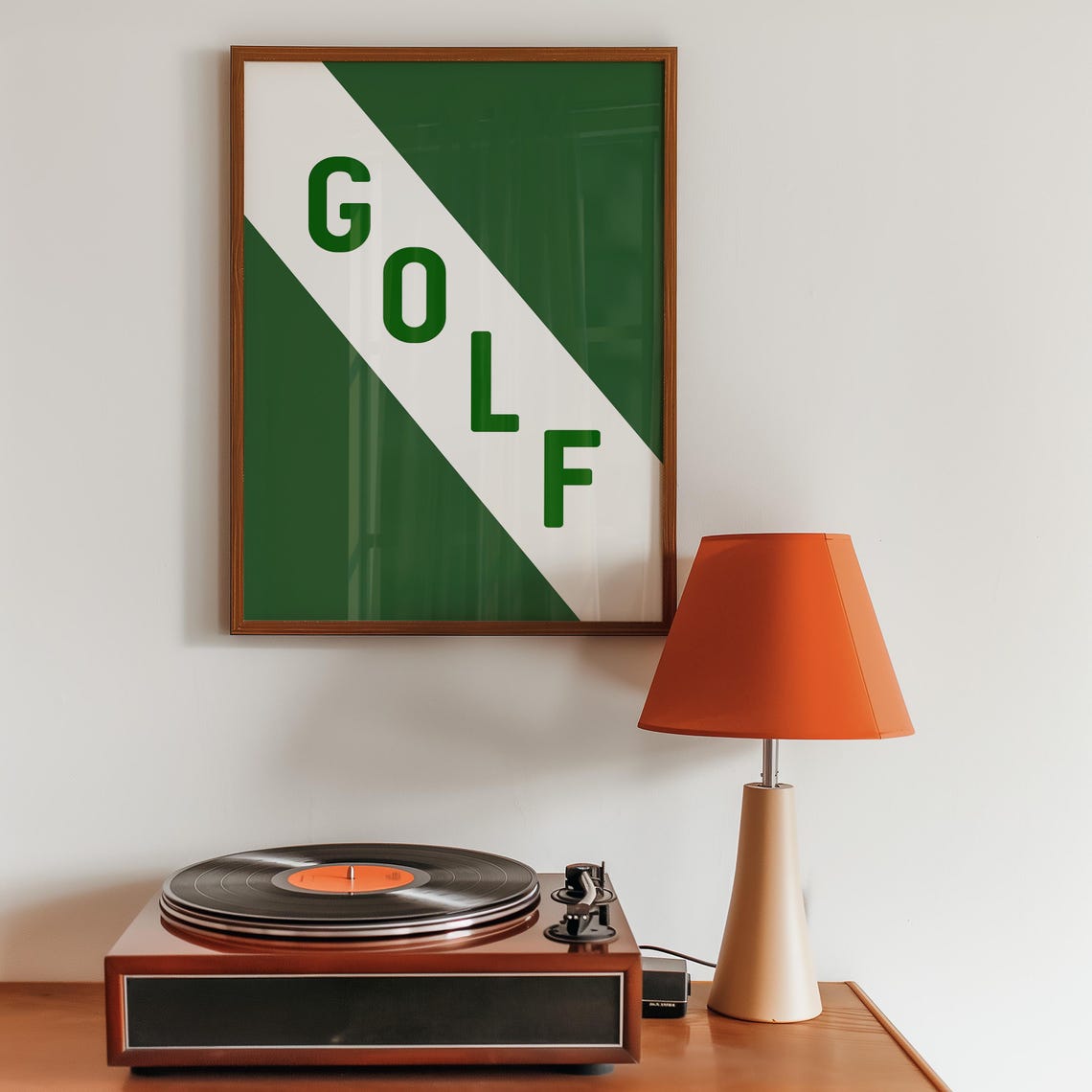 GOLF Diagonal Stripe Green White Modern Minimalist Sports Wall Poster - Image 4