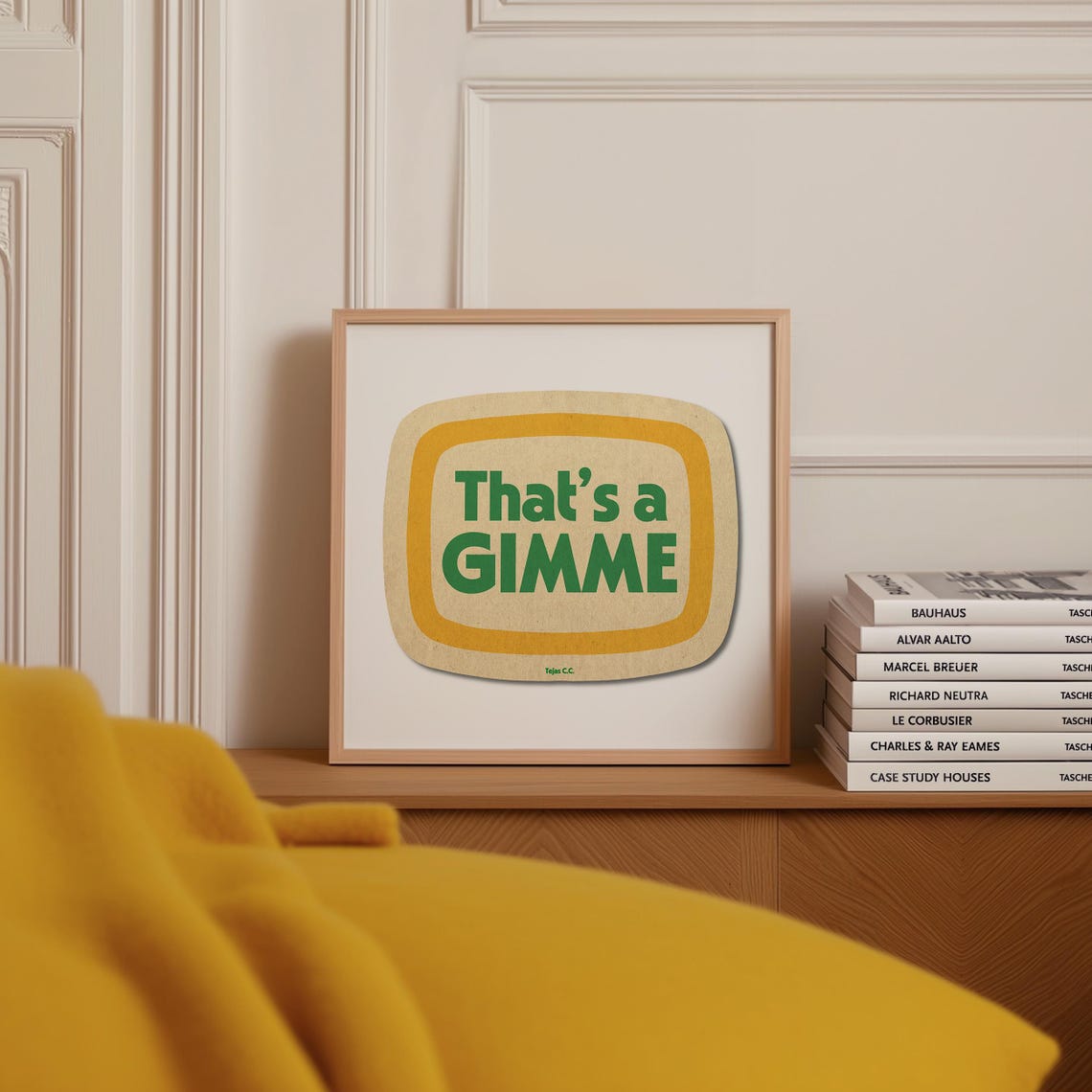 Thats A Gimme Retro Golf Badge Green Yellow Vintage Sports Wall Poster - Image 3