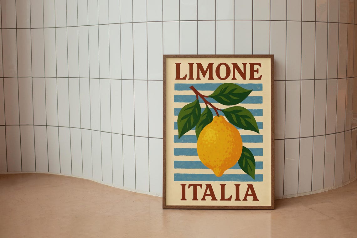 Lemon Kitchen Wall Art Print, Italian Limone Poster - Image 3
