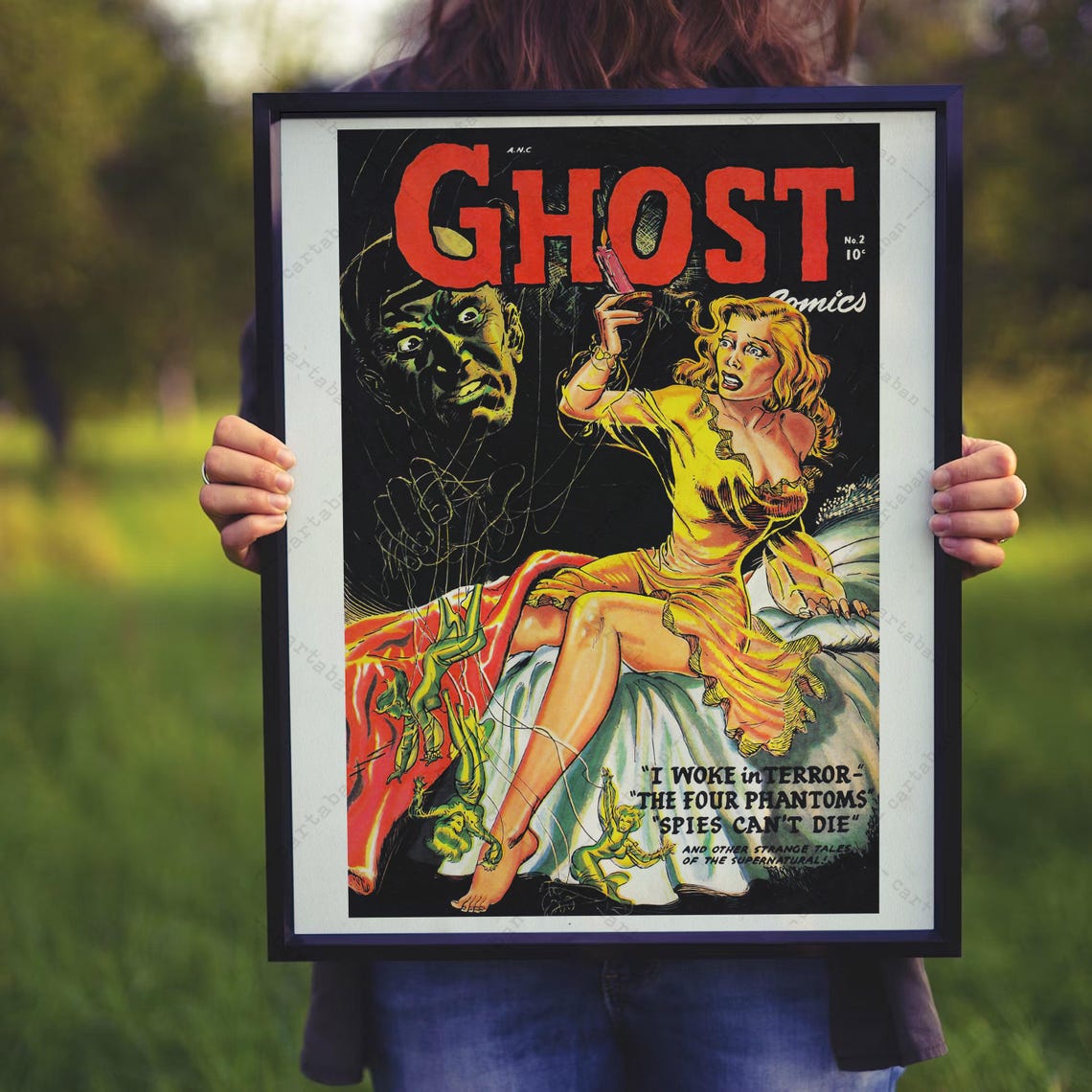 Ghost Comics No 2 Cover Horror Comic I Woke In Terror Vintage Poster - Image 3