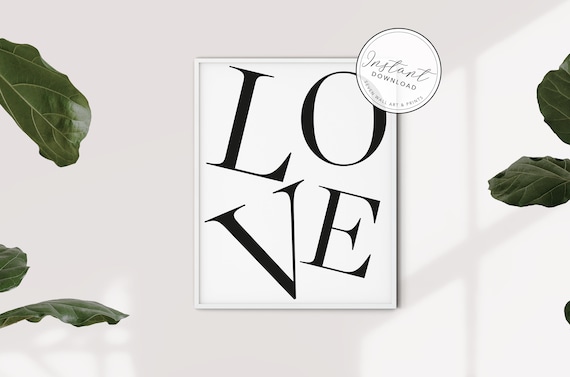 Love Print Love Print Home Decor Poster Love Poster Love Typography Wall Art Pink Love Print
