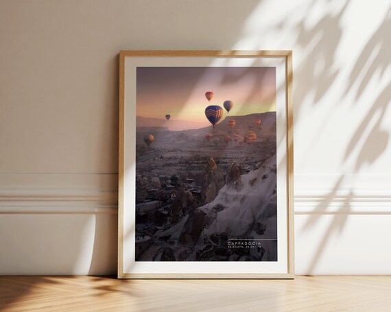 Cappadocia Turkey Hot Air Balloons Sunrise Rock Valley Travel Poster