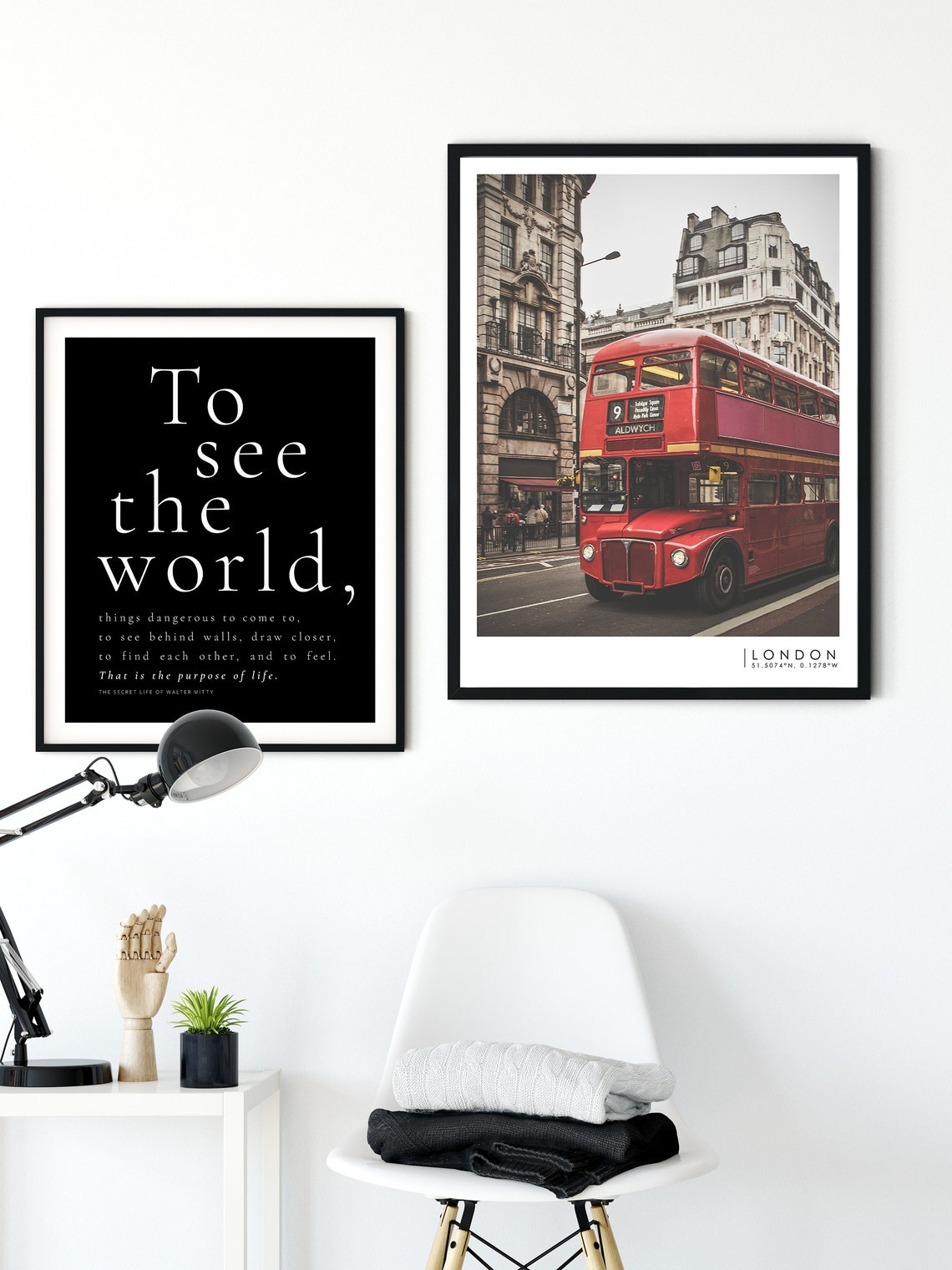 London England Classic Red Double Decker Bus Aldwych Street Poster - Image 5