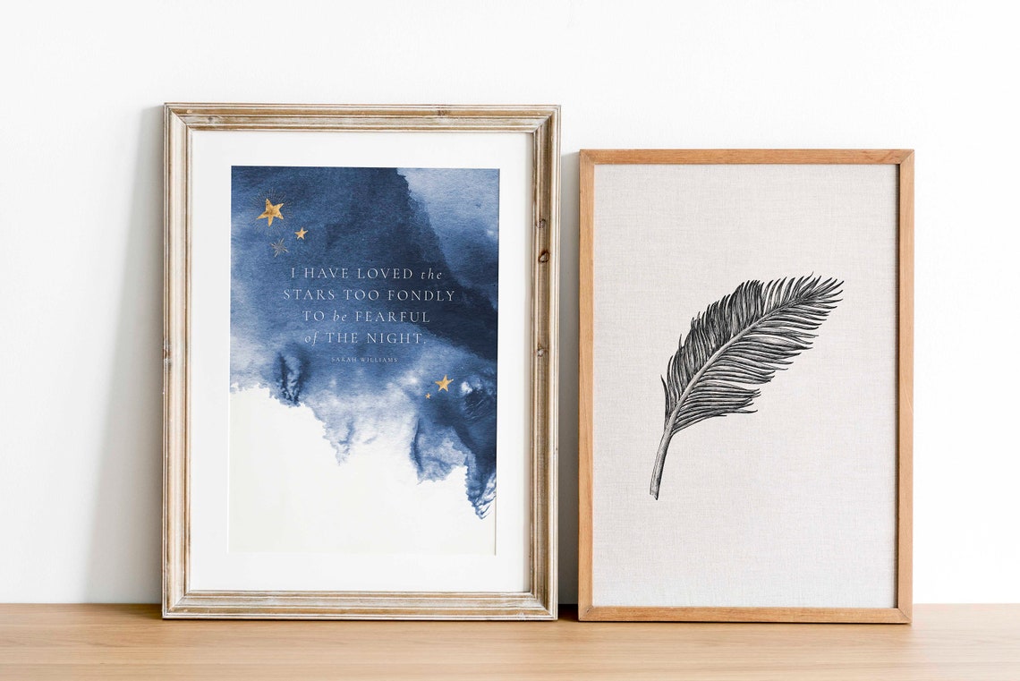 I Have Loved The Stars Sarah Williams Quote Blue Watercolor Poster - Image 3