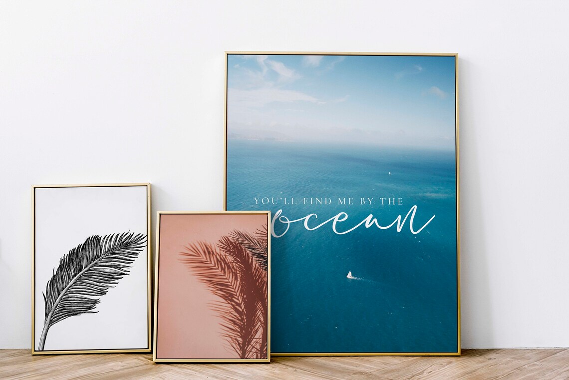 Youll Find Me By The Ocean Aerial Sailboat Turquoise Coastal Poster - Image 3