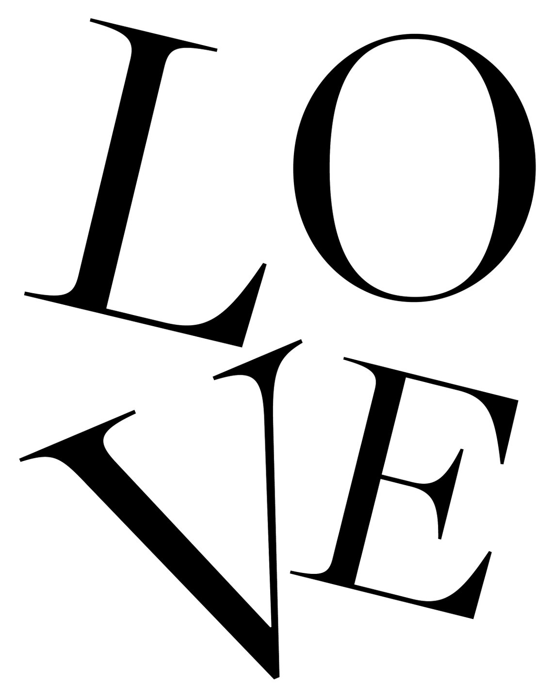 Love Bold Black Serif Typography Minimalist Wall Art Poster Print - Image 3