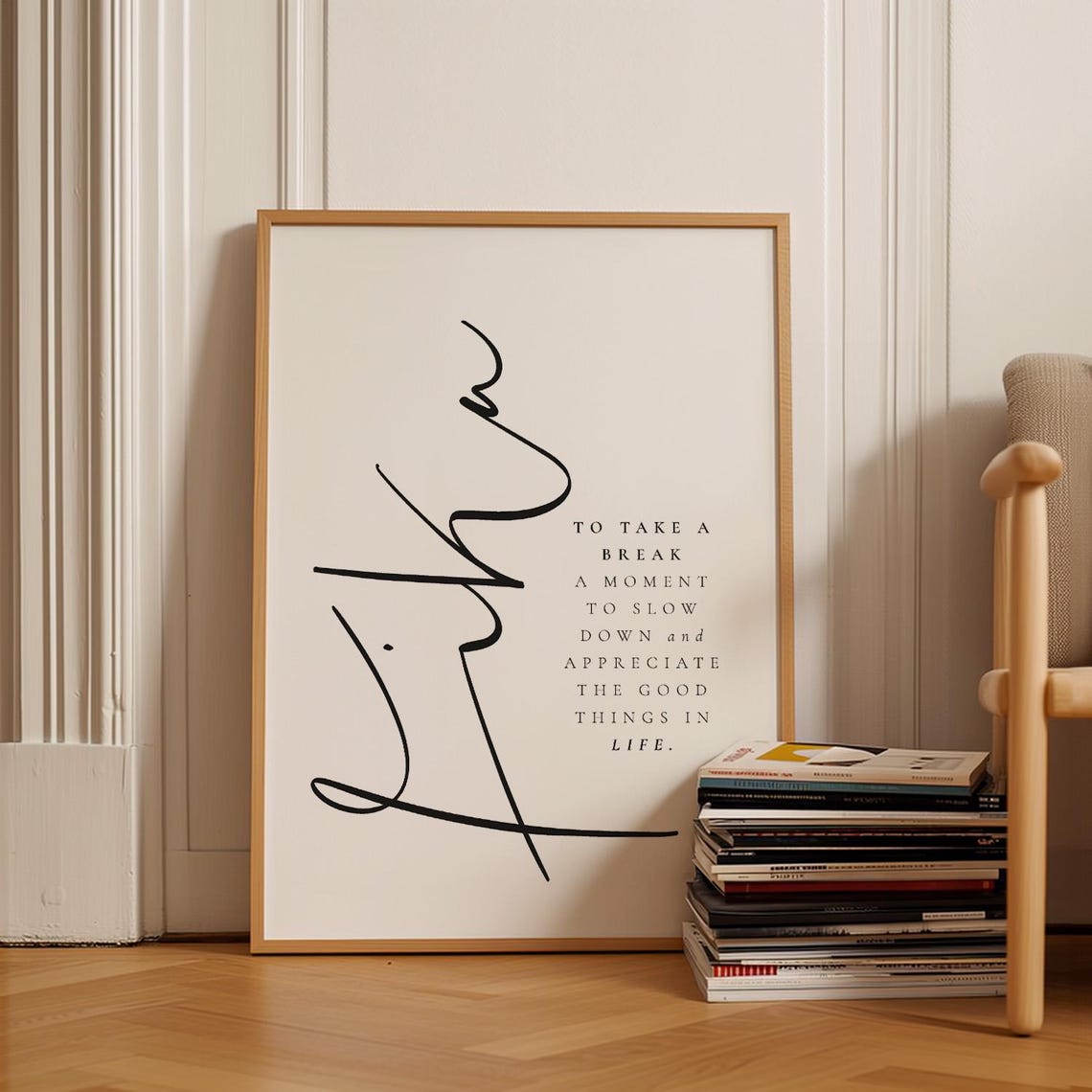 Fika Definition Print Take A Break Swedish Coffee Culture Poster - Image 3