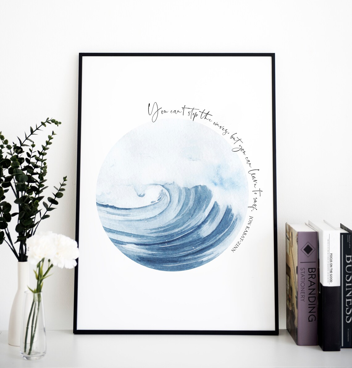 Ocean Quote by Jon Kabat-Zinn, Coastal Wall Art Print - Image 2