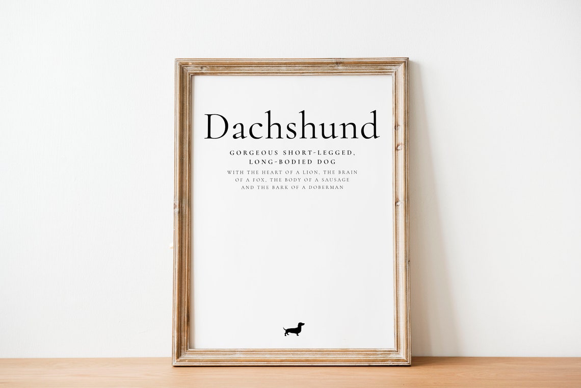 Dachshund Definition Funny Sausage Dog Quote Minimalist Wall Poster