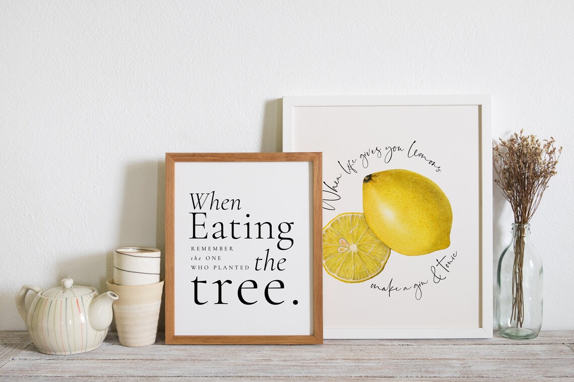 When Life Gives You Lemons Make A Gin And Tonic Print Bar Kitchen Decor - Image 2