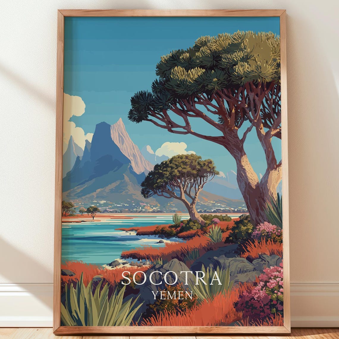 Socotra Yemen Travel Poster Dragon Blood Trees Wall Art Print