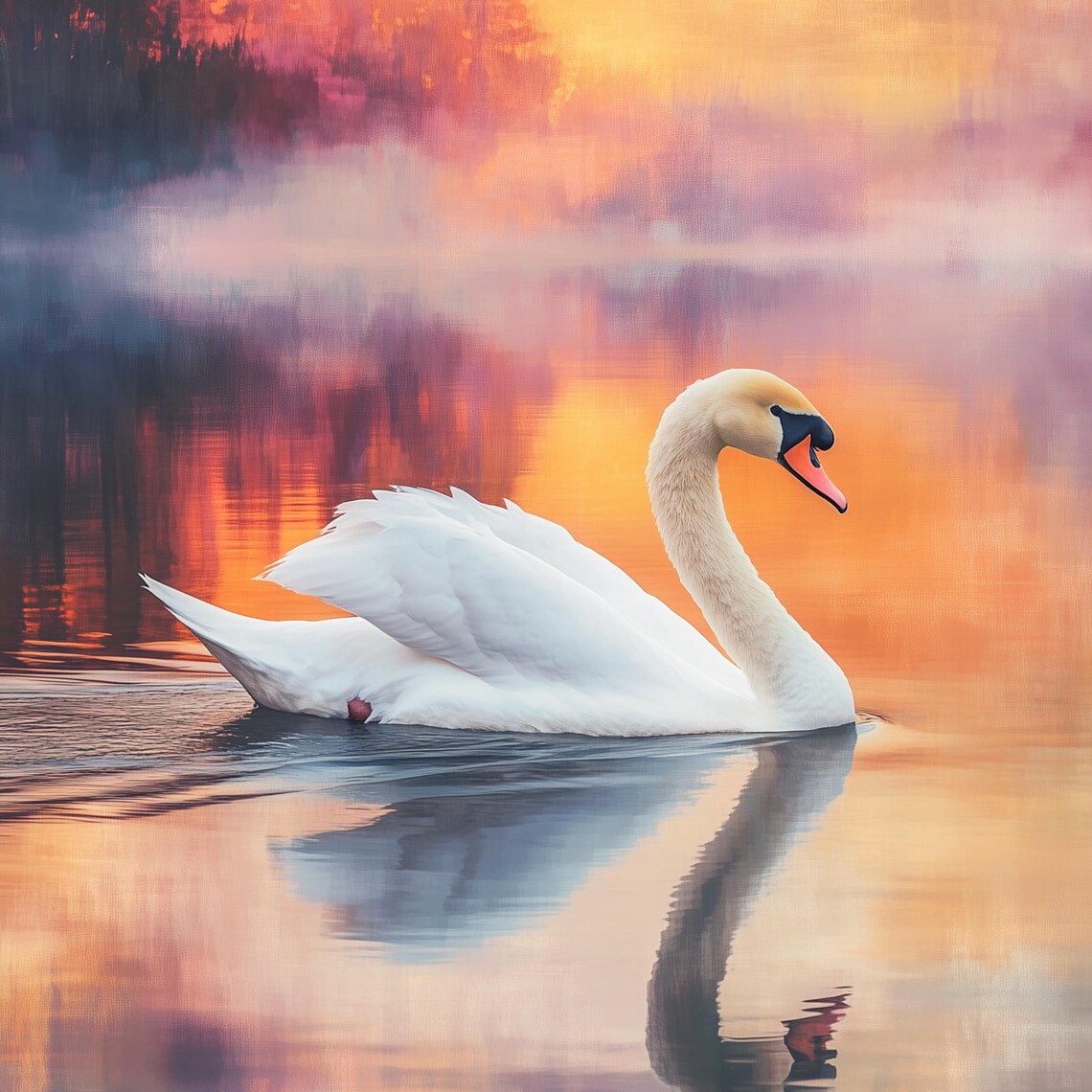 Swan Antique Maximalist Nursery Art Print - Image 3