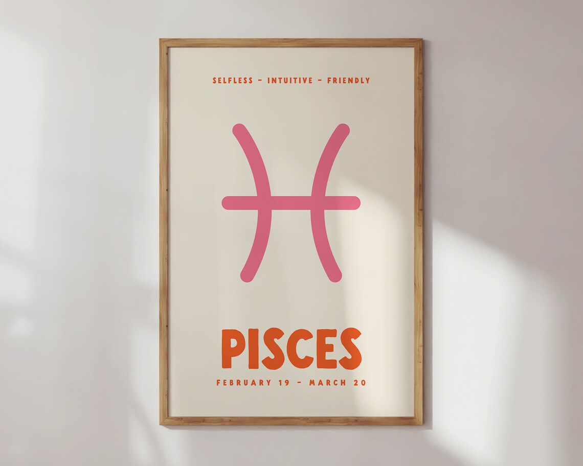 Pisces Zodiac Poster Print, Trendy Wall Decor - Image 3