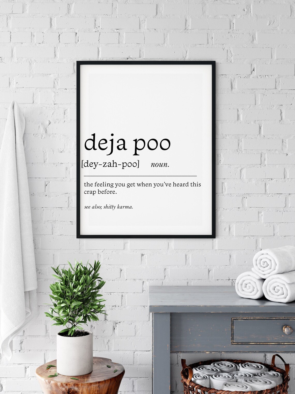Deja Poo Definition Bathroom Wall Art Print