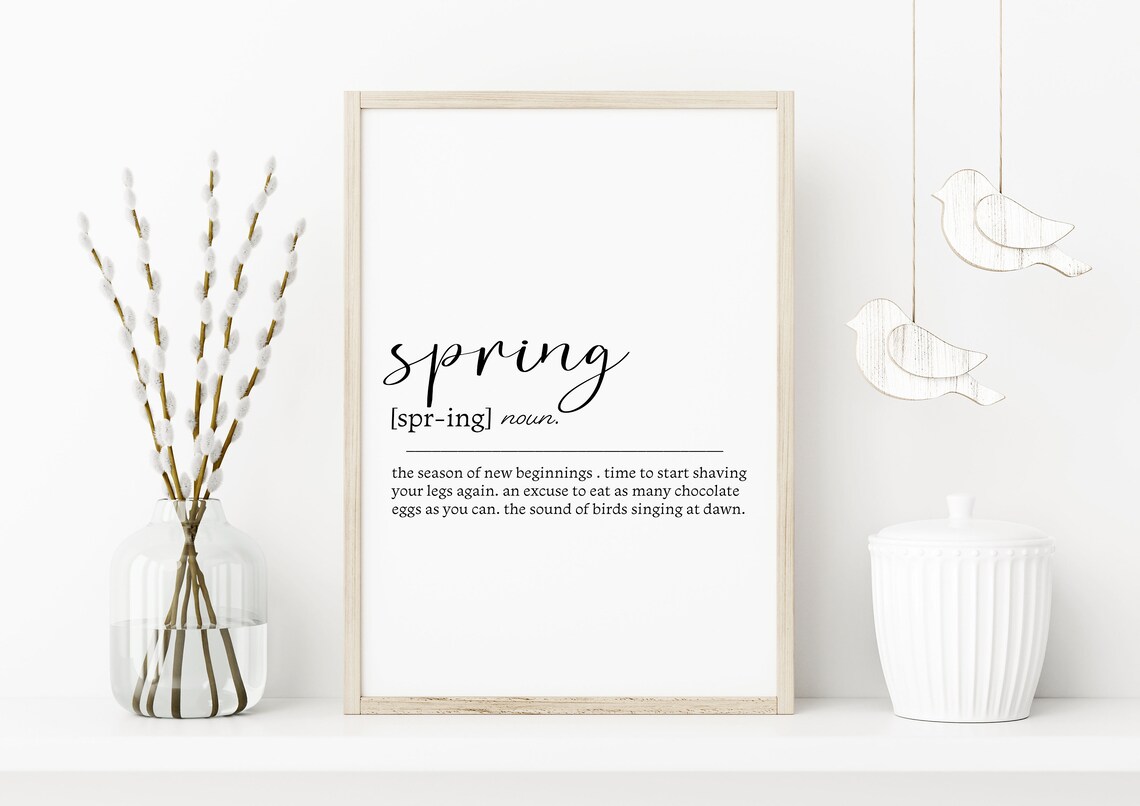Spring Definition Art Print, Seasonal Home Decor