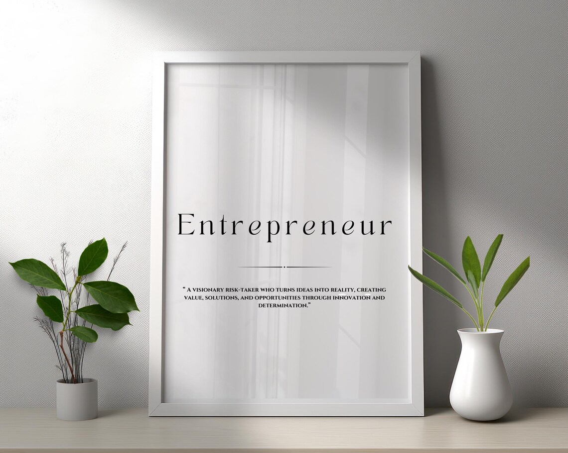 Entrepreneur Dictionary Definition Inspirational Quote Poster - Image 3