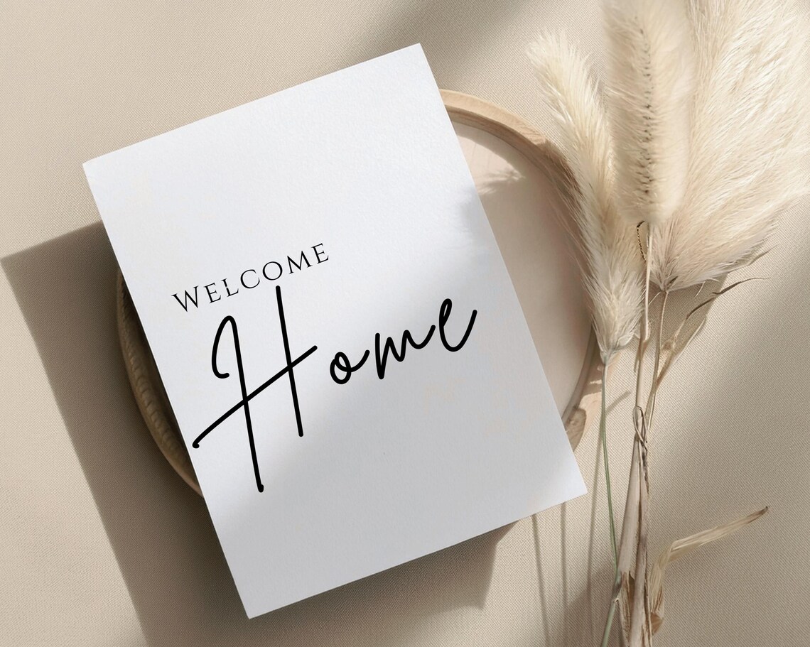 Welcome Home Elegant Script Typography Entryway Wall Quote Poster - Image 2
